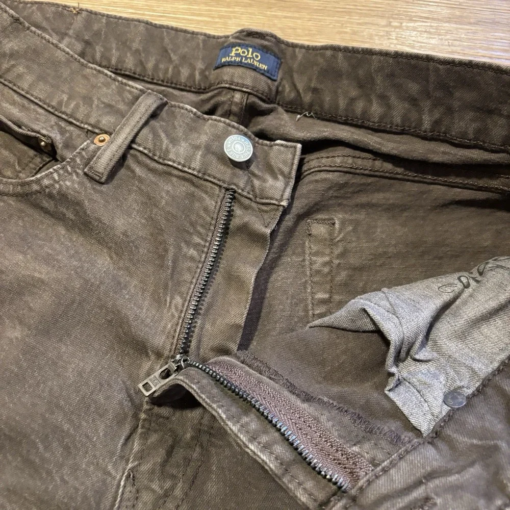Polo Ralph Lauren Sullivan Slim Jeans Mens 32x30 Brown Straight Leg Stretch Fade